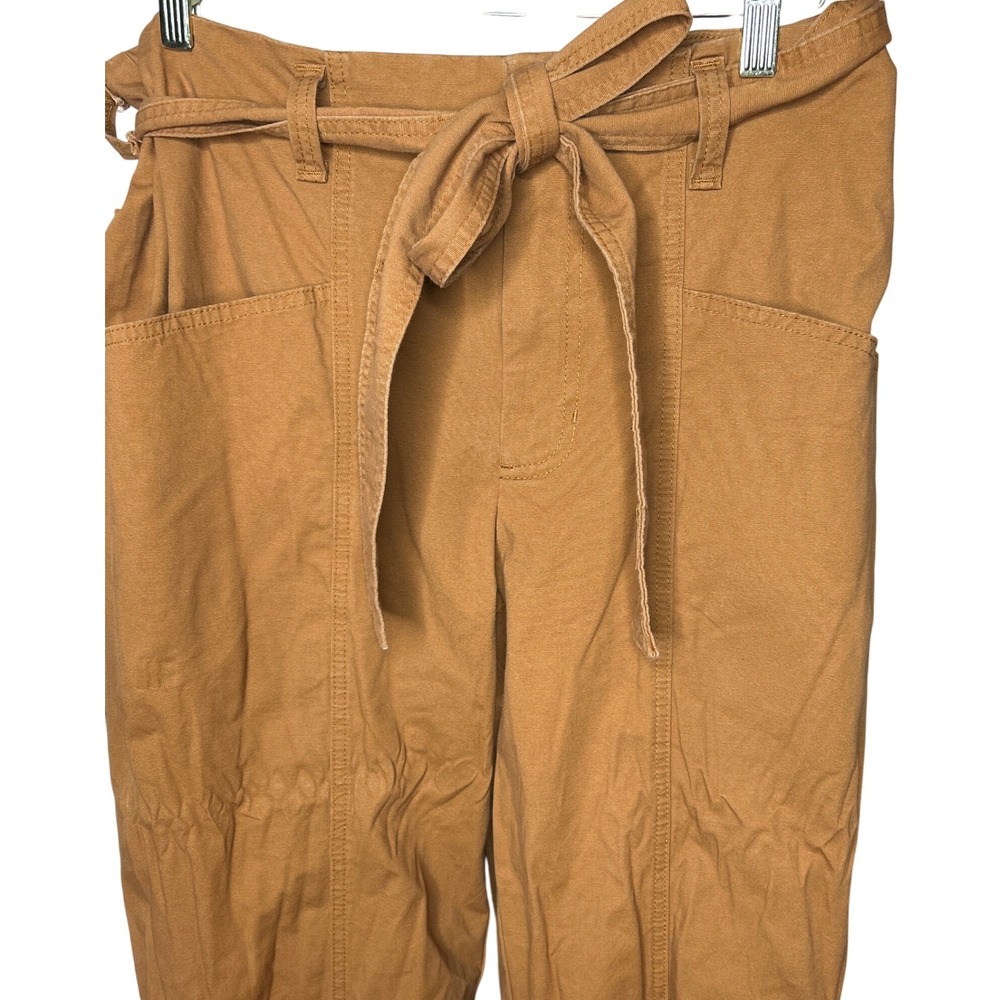 A New Day Womens Size 14 Brown High Rise Tie Waist Stretch Utility Pants
